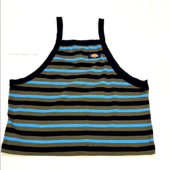 Striped Dickies Tank Top - Black, Blue, and Olive - Picture 1 of 5